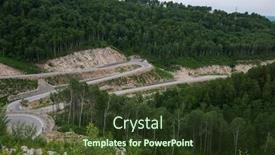  Presentation with siberia - Presentation theme having winding-road-in-the-mountains background and a tawny brown colored foreground