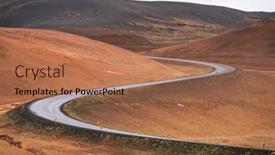  Presentation with iceland - Presentation design enhanced with winding-road-in-the-mountains background and a coral colored foreground
