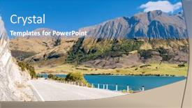  Presentation with road safety - Presentation theme with winding-road-with-wire-rope background and a teal colored foreground