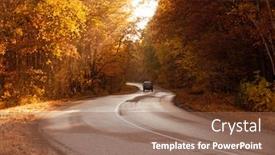  Presentation with black road - Presentation design consisting of winding-rual-road-inside-colorful background and a coral colored foreground