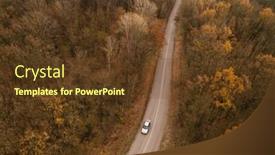  Presentation with forest road - Amazing slides having winding-rual-road-inside-colorful backdrop and a tawny brown colored foreground