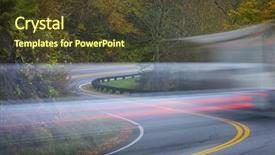  Presentation with car park - Audience pleasing PPT theme consisting of winding through fall colorful tree backdrop and a tawny brown colored foreground