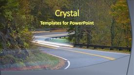  Presentation with car park - Slide set featuring winding through fall colorful tree background and a tawny brown colored foreground