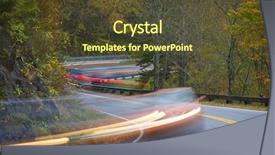  Presentation with car park - Cool new slide deck with winding through fall colorful tree backdrop and a tawny brown colored foreground