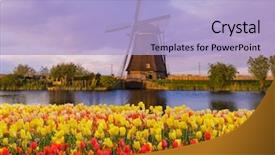  Presentation with colonial architecture kolkata - Colorful slide deck enhanced with windmills and flowers in netherlands backdrop and a light blue colored foreground