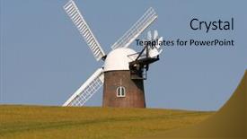  Presentation with summer wheat field blue - Slides having windmill-above-a-wheat-field background and a light blue colored foreground