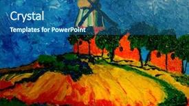  Presentation with canvas - Cool new presentation with windmill abstrack - beautiful image of a original backdrop and a ocean colored foreground