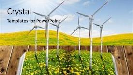  Presentation with wood planks - Amazing slides having windmill abstrack - open ecological book with wind backdrop and a light blue colored foreground