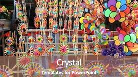  Presentation with pinwheel - Amazing presentation design having windmill abstrack - pinwheel chinese gift used backdrop and a coral colored foreground