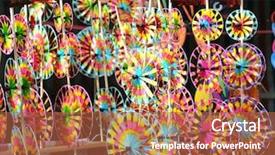  Presentation with pinwheel - PPT theme with windmill abstrack - pinwheel chinese gift used background and a red colored foreground