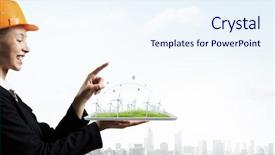  Presentation with ecology - Slides having windmill abstrack - presenting ecology concept background and a sky blue colored foreground