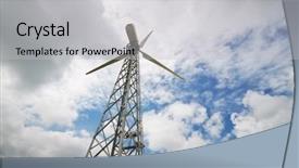  Presentation with wind energy - Colorful PPT theme enhanced with windmill abstrack - wind power energy station element backdrop and a light gray colored foreground