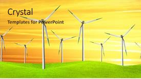  Presentation with wind turbines - Slides having windmill abstrack - wind turbines background and a  colored foreground