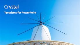  Presentation with blue sky - Amazing slide set having windmill against blue sky forefront backdrop and a gray colored foreground
