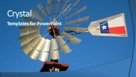  Presentation with texas windmill - Beautiful presentation theme featuring windmill against the blue texas backdrop and a ocean colored foreground