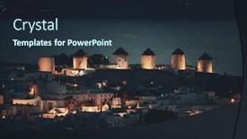  Presentation with windmill - Presentation design consisting of windmill-and-bay background and a wine colored foreground