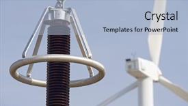  Presentation with substation - PPT theme having windmill and electrical substation zaragoza background and a light blue colored foreground