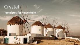  Presentation with windmill - Audience pleasing PPT layouts consisting of windmill-as-the-famous-landmark backdrop and a gray colored foreground