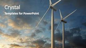  Presentation with sun energy - Slides consisting of windmill at sunset background and a ocean colored foreground