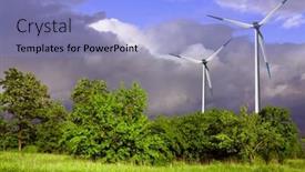  Presentation with storm - Cool new presentation theme with windmill before the storm backdrop and a light blue colored foreground