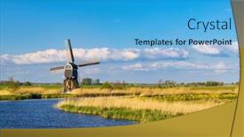  Presentation with windmill - Presentation with windmill-broekmolen-molenlanden-nieuwpoort background and a teal colored foreground