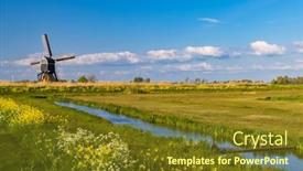  Presentation with windmill - Presentation theme consisting of windmill-broekmolen-molenlanden-nieuwpoort background and a tawny brown colored foreground
