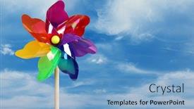  Presentation with environmental - Audience pleasing PPT layouts consisting of windmill-concept-for-environmental-conservation backdrop and a light blue colored foreground