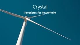  Presentation with windmill - Colorful presentation design enhanced with windmill-for-electric-power-production backdrop and a ocean colored foreground