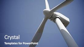  Presentation with electric power distribution systems - Theme enhanced with windmill for electric power production background and a ocean colored foreground