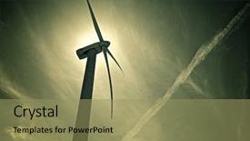  Presentation with electric distribution substation power - Colorful theme enhanced with windmill for electric power production backdrop and a coral colored foreground