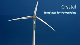  Presentation with electric power distribution systems - Beautiful PPT theme featuring windmill for electric power production backdrop and a ocean colored foreground