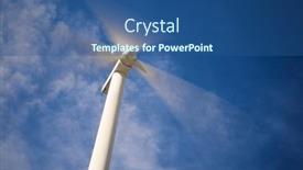 Presentation with windmill - Presentation design featuring windmill-for-renewable-electrical-energy background and a ocean colored foreground