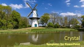  Presentation with windmill - Slide set consisting of windmill-hoop-in-tholen-netherlands background and a tawny brown colored foreground