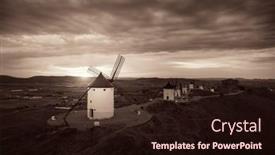  Presentation with windmill - Theme consisting of windmill-in-consuegra-near-toledo background and a wine colored foreground