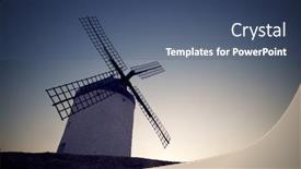  Presentation with windmill - PPT layouts consisting of windmill-in-consuegra-toledo-province background and a ocean colored foreground