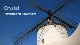  Presentation with windmill - Amazing presentation having windmill-in-consuegra-toledo-province backdrop and a ocean colored foreground