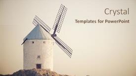  Presentation with windmill - Slide set having windmill-in-consuegra-toledo-province background and a lemonade colored foreground