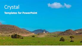  Presentation with windmill - Presentation design with windmill-in-countryside-in-spain background and a teal colored foreground