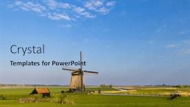  Presentation with windmill - Slide deck enhanced with windmill-in-noord-holland-netherlands background and a light blue colored foreground