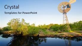  Presentation with australia - Colorful PPT theme enhanced with windmill in northern territory australia backdrop and a light blue colored foreground