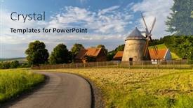 Presentation with texas windmill - Slide deck enhanced with windmill-kuzelov-southern-moravia-czech background and a light blue colored foreground