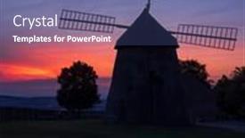  Presentation with windmill - PPT theme having windmill-kuzelov-southern-moravia-czech background and a ocean colored foreground