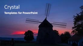  Presentation with windmill - Slides consisting of windmill-kuzelov-southern-moravia-czech background and a ocean colored foreground