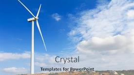  Presentation with power generation - PPT theme with windmill-landscape-electric-power-generation background and a light blue colored foreground