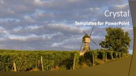  Presentation with windmill - Slide set featuring windmill-of-la-tranchee background and a mint green colored foreground