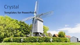  Presentation with windmill - Audience pleasing theme consisting of calsis - windmill of terdeghem nord-pas-de-calais france backdrop and a light blue colored foreground