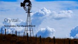  Presentation with rural america - Presentation theme consisting of windmill-on-hillside-in-countryside background and a  colored foreground
