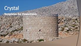  Presentation with old windmill - Cool new slide deck with windmill on the high plateau backdrop and a  colored foreground