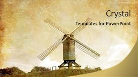  Presentation with windmill - Slides enhanced with windmill on the hill - toned picture in retro style background and a yellow colored foreground
