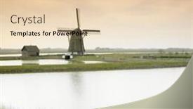  Presentation with windmill - Theme with windmill-texel-island-netherlands background and a lemonade colored foreground